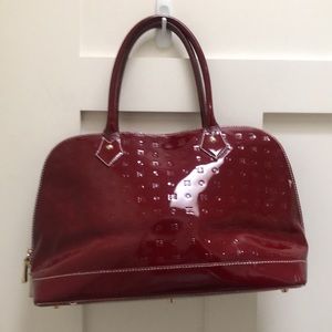 GUC Arcadia Red patent leather Dome Satchel Large Handbag zip